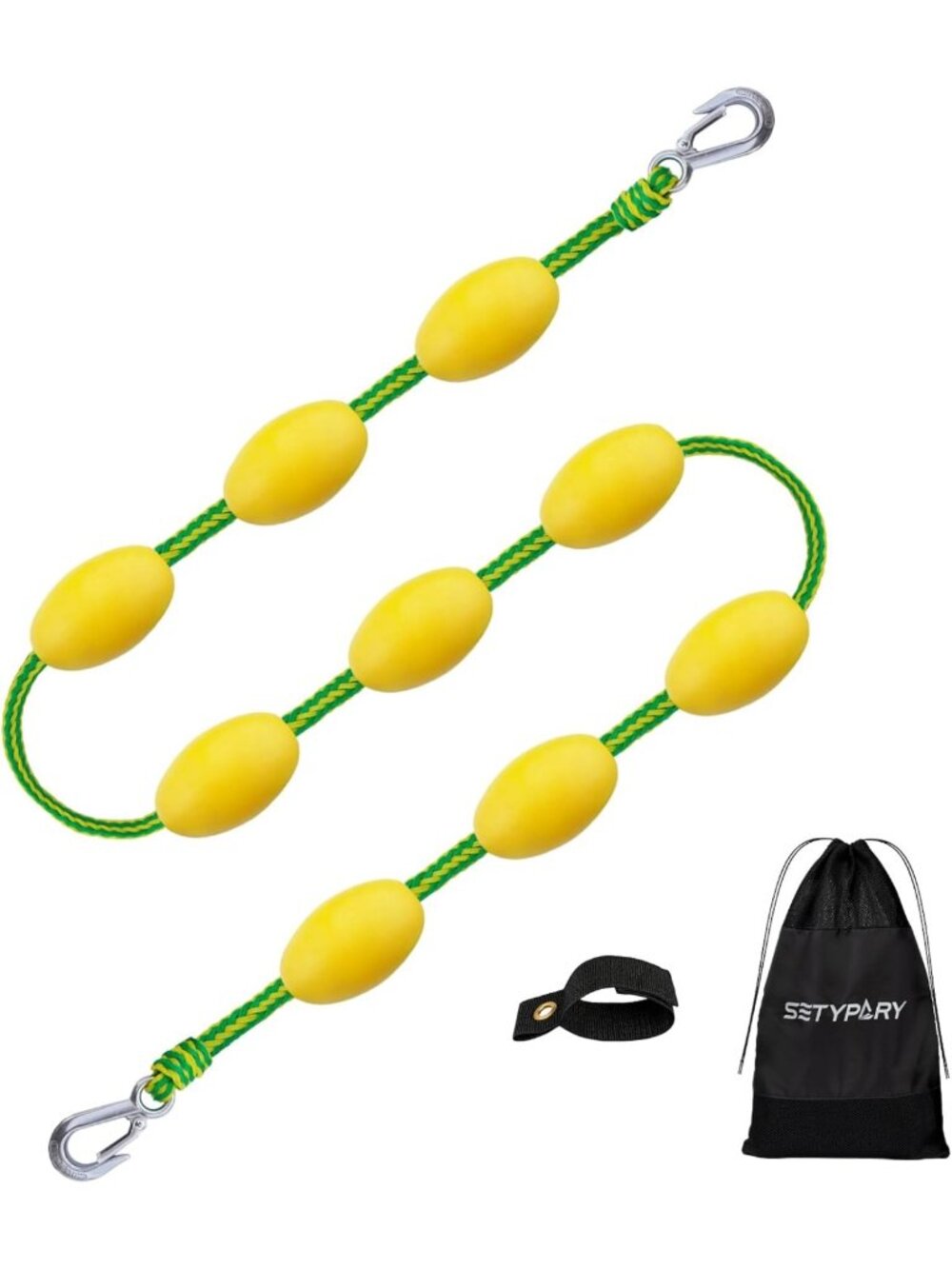 60FT Heavy-Duty Floating Tow Rope for 1-6 Person Tubes, Watersports Gear, 9